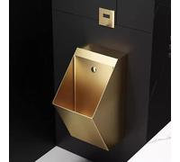 TT-YEC Orinatoio Commerciale con Scarico, WC per Uomini in Acciaio Inox 304 Montato A Parete, con Valvola di Scarico Attivata da Sensore, Orinatoio Senza Contatto.,d'oro