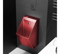 TT-YEC Orinatoio Commerciale con Scarico, WC per Uomini in Acciaio Inox 304 Montato A Parete, con Valvola di Scarico Attivata da Sensore, Orinatoio Senza Contatto.,Rosso