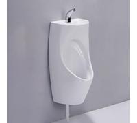 TT-YEC Orinatoio Commerciale in Ceramica per Adulti, Orinatoio Anti-Rovesciamento per Uomini, Orinatoio A Parete con Scarico, con Lavandino E Rubinetto.,Sensor Activated Flush b