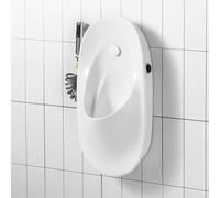 TT-YEC Orinatoio Compatto da Parete, con Sensore Automatico, in Ceramica, con Rubinetto A Spruzzo, Set per Orinatoio con Scarico Dall'alto, Anti-Goccia, Bianco.