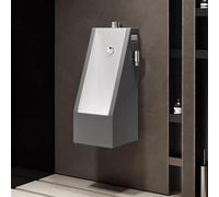 TT-YEC Orinatoio per Adulti con Sensore, Orinatoio in Ceramica A Parete, con Rubinetto Estraibile, Orinatoio da Uomo con Protezione Troppopieno A Filo, Orinatoio da Garage.,Wall Drainage b