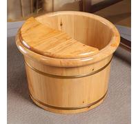 TT-YEC Pediluvio in Cedro, Pediluvio Con Copertura E Rullo Massaggiante, Pediluvio in Vasca Da Sauna, Pediluvio in Legno, Set Per Il Rilassamento Dei Piedi Ispessito,H30cm