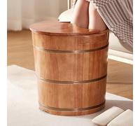 TT-YEC Pediluvio Tradizionale Portatile, Vasca Da Bagno Per Pediluvio in Legno, Kit Spa Per Il Relax Dei Piedi Con Secchio Per Massaggio, Ciotola Per Pedicure Con Coperchio,B