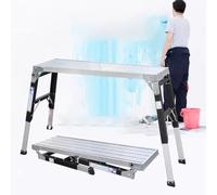 TT-YEC Piattaforma Per Ponteggi in Lega Di Alluminio Leggera, Piattaforma Di Lavoro Pieghevole, Regolazione Dell'altezza A 3 Livelli, Scala A Pioli Antiscivolo Per Uso Domestico,Length 100cm