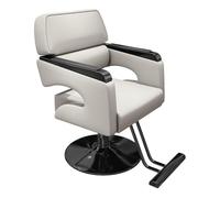 TT-YEC Poltrona da Barbiere Poltrona da Parrucchiere, Poltrona da Barbiere Idraulica con Altezza Regolabile, Base in Metallo, Cuscino del Sedile in Pelle, Rotazione di 360°,A