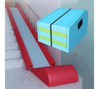 TT-YEC Scivoli per Bambini da Interno E da Esterno, Scivoli Pieghevoli Extra Lunghi con Maniglie Antiscivolo, Set da Gioco per Scale Domestiche,Sky Blue