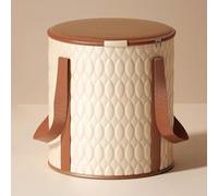 TT-YEC Secchio Per Bagno Pieghevole Addensato in Casa, Sacca Per Lavaggio Del Piede Portatile, Bagno Cilindrico, Ciotola Spa Con Maniglia, Grande Bagno Per Pedicure, Rilassamento,Beige