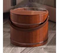 TT-YEC Secchio Per Pediluvio Vintage in Legno Con Manico E Coperchio, Pediluvio Per La Casa Spesso, Secchio Per Pedicure in Cedro, Set Per Il Relax Della Cura Dei Piedi,B25cm
