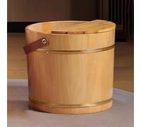 TT-YEC Secchio Per Pediluvio Vintage in Legno Con Manico E Coperchio, Pediluvio Per La Casa Spesso, Secchio Per Pedicure in Cedro, Set Per Il Relax Della Cura Dei Piedi,A25cm