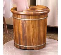 TT-YEC Secchio Per Pediluvio Vintage in Legno, Secchio Per Pediluvio Con Massaggiatore E Manico, Secchio Per Pediluvio in Legno Massello Per La Casa, Pediluvio Fatto A Mano,H40cm