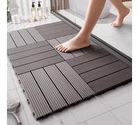 TT-YEC Tappetino da Bagno per Bagno, Tappetino da Bagno Interno Ed Esterno, Tappetino Multiuso in Finto Legno, Tappetino da Bagno Antiscivolo, Tappetino di Lusso, 30X30 Cm,A 6pieces