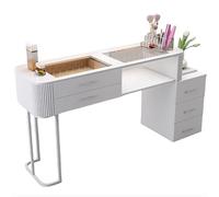 TT-YEC Tavolo Manicure A Doppio Strato, Tavolo Manicure Con Cassetti E Armadio Portaoggetti A Tre Strati, Tavolo Tecnologico Manicure, Tavolo Manicure Multifunzionale,Bl120cm