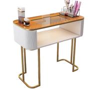 TT-YEC Tavolo Manicure A Doppio Strato, Tavolo Manicure Con Cassetti E Armadio Portaoggetti A Tre Strati, Tavolo Tecnologico Manicure, Tavolo Manicure Multifunzionale,Cl80cm