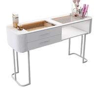 TT-YEC Tavolo Manicure A Doppio Strato, Tavolo Manicure Con Cassetti E Armadio Portaoggetti A Tre Strati, Tavolo Tecnologico Manicure, Tavolo Manicure Multifunzionale,Al120cm