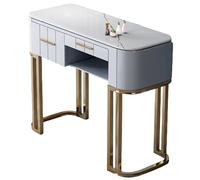 TT-YEC Tavolo Per Manicure Per Manicure Con Top E Cassetti in Ardesia, Workstation Per Unghie, Tavolo Da Salone Per Unghie, Tavolo Da Salone Per Le Unghie, Grigio,L80cm