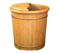 TT-YEC Vasca Per Pediluvio Multifunzionale, Vasca Per Pediluvio Massaggiante in Legno, Vasca Per Pediluvio Con Copertura, Con Massaggiatore, Ruote Universali, Valvola Di Scarico