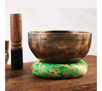 TT-YEL Ciotola di Canti Fatte A Mano in Rame, Include Battitore E Ciotola per Bilanciamento del Chakra di Meditazione Yoga, Facile da Giocare per Creare Un Suono Bellissimo,18cm