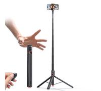 TT01 Extendable Bluetooth Selfie Stick Tripod, 69.6" Automatic Tripod, Auto-Open Phone Tripods Stand with Magnetic Remote,Aluminum Flexible Rotation Phone Tripod, for Photography (Black)
