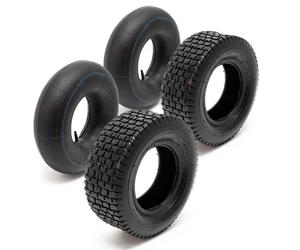 TT2x copertoni 2x camere d’aria per trattorini 15x6.00-6 4PR Valvola diritta