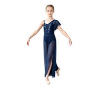 TTAO Bambini Body Ginnastica Ritmica Danza Classica Pattinaggio Artistico | Maglia Trasparente Elegante,Abito Ballo Lo Stage Del Recital,Pantaloni Lunghi,Costume Da,Spettacolo Teatrale,Performance