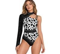 TTAO Donna Costume Da Cavernicola Selvaggio Nativa Americana Preistorico | Stampa Animale Leopardo Su Tutto Il Corpo,Clubwear,Abbigliamento Ballo Latino Motivo,Balletto,Performance,Feste,Carnevale