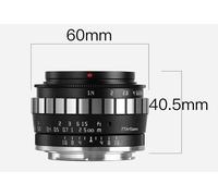 Obiettivo grandangolare a focale fissa TT Artisan APS-C 23 mm F1.4 SONY E NERO+ ARGENTO