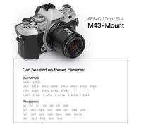 TTartisan 17mm F1.4 APS-C Wide Angle Manual Lens for X/E/Z/M43/L M4/3 MTF mount