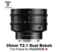 TTArtisan 35mm T2.1 Full Frame Dual Bokeh Cinema Lens for Fujifilm Fuji X Mount