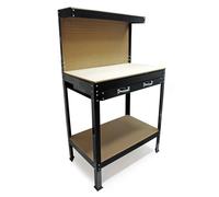 Wiltec Banco da Lavoro 800x500x1400mm Tavolo da Officina con Parete Forata