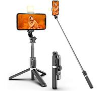 TTBDBFH Selfie Stick Tripod Wireless Bluetooth Selfie Stick Foldable Mini Tripod with Fill LED Light Shutter Remote Control Portable Selfie Stick Tripod for iOS Android Smartphone
