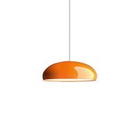 TTBDDDYH Lampada a sospensione moderna in metallo nordico Creatività Macaron, a semicerchio E27 Lampadario in alluminio con paralume in acrilico Illuminazione a sospensione arancione regol