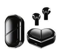 Ttbesmi Auricolari wireless a forma di cuore, per ragazze e bambine, piccoli e invisibili auricolari wireless Bluetooth per orecchie piccole, canali, da donna, oro rosa, Kawai, blu, per iPhone e