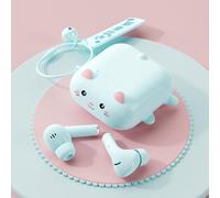 Ttbesmi Carino Kids Rosa True Wireless Auricolari Ragazze per Bambini per Bambini per la Scuola Auricolari con Custodia per iPhone Android Kawaii Cuffie Kid Bluetooht Auricolari per piccoli canali