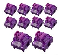 TTC V2 - Interruttori meccanici per tastiera, 10 pezzi, design lineare silenzioso con maggiore trasparenza e antipolvere, compatibili con alloggiamenti copritasti (viola)