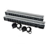 TTCanale di scolo 2x1m con griglia per scarico acqua 1,5t Canaletta di drenaggio