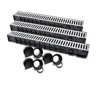 TTCanale di scolo 3x1m con griglia per scarico acqua 1,5t Canaletta di drenaggio