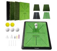 TTCB Sports 3 in 1 Golf Practice Mats - Golf Hitting Tri-Turf Mat (Fairway+Ruvido+Visual Swing Path) con base in gomma antiscivolo - Attrezzatura per allenamento interno/esterno per swing e guida (33