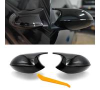 TTCR-II 2 PCS Compatibile con Ricambio Specchietti Esterni BMW Serie 3 E90 E91 E92 E93 Tappo Copri Specchietto Laterale Sinistr Destra Serie 1 E87 E81 E82 E88-Nero Brillante