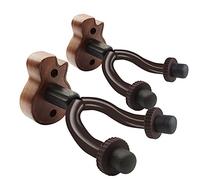 TTCR-II 2 Pezzi Supporto Chitarra Muro, Poggia Porta Supporto Chitarra Elettrica Classica Acustica Noce Nera Legno Supporto Porta per Chitarra Basso Elettrico Acustico Mandolini Violino Ukulele