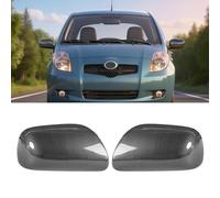 TTCR-II 2PCS Compatibile con Copertura Specchietti Toyota Yaris II 2006 2007 2008 2009 2010 2011, Sinistra + Destra Calotte Specchietti Yaris 2 Tappi Specchietti Calotte Degli Specchietto-Carbonio