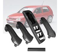 TTCR-II 5PCS Compatibile con Maniglia VW Bora Variant Golf IV Maniglia Interna Destr Maniglia Della Porta Sinistra PASSAT B5/JETTA/GOLF MK4 Maniglie Interne per Portiere Auto-Fibra Carbonio