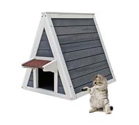 TTCuccia gatto in legno con doppio ingresso 51 x 50,5 x 48,5 cm Casetta per gatt