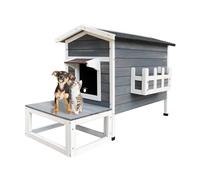 TTCuccia in legno rialzata gatto casa casetta per gatti 58x73,6x104,9 cm