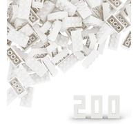 TTEHGB TOY Mattone classico in massa, 2 x 4, 200 pezzi, bianco, compatibile con tutte le grandi marche, appassionati di MOC, colori: bianco