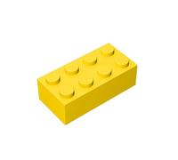TTEHGB TOY Mattone in massa, classico, 2 x 4, 100 pezzi, giallo, compatibile con tutte le grandi marche, appassionati di MOC, colori: giallo
