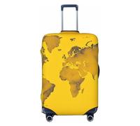 Ttetddd Copertura per bagagli con stampa mappa del mondo, antipolvere, elastica, da viaggio, protezione per valigie, adatta per bagagli da 45-81 cm, misura grande, Nero , M