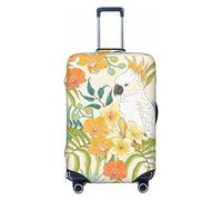 Ttetddd Copertura protettiva per bagagli da viaggio con foglie di orchidea e cacatua copertura lavabile per valigie, con cerniera e fibbia, 71,1 cm, Foglie di orchidea e cacatua, L