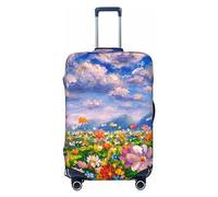 Ttetddd Copertura protettiva per bagagli da viaggio con foglie di orchidea e cacatua copertura lavabile per valigie, con cerniera e fibbia, 71,1 cm, Parco della pittura a, S