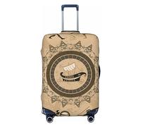 Ttetddd Copertura protettiva per bagagli da viaggio con motivo leopardato rosa a forma di cuore, lavabile, con cerniera e fibbia, 71,1 cm, Lettere Navi, L