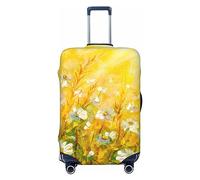 Ttetddd Copertura protettiva per bagagli da viaggio con stampa di girasoli, lavabile, con cerniera e fibbia, 71,1 cm, Fiori gialli estivi, L